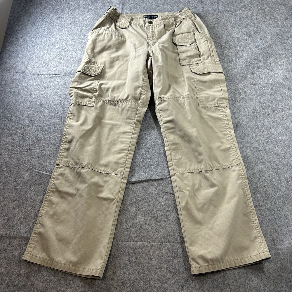 5.11 Tactical Pants Women's 8 Ripstop Cargo Beige Straight Leg Workwear